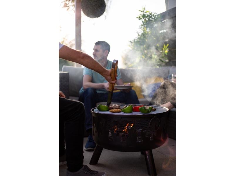 La Hacienda Feuerschale Wildfire, Ø 61 cm Robuste Feuerstelle mit attraktiven Flammendesign und Bronzefärbung