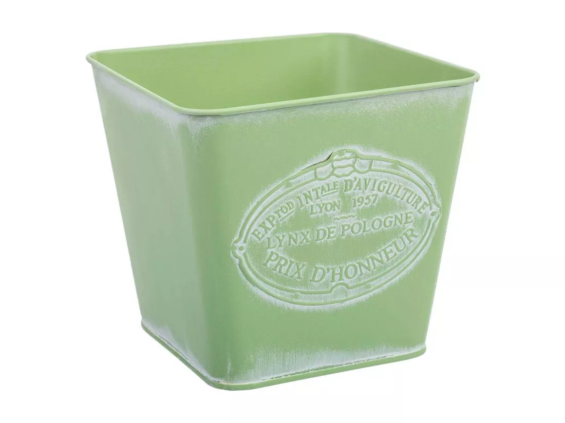 Panier en métal vert 14.5x13x10.5