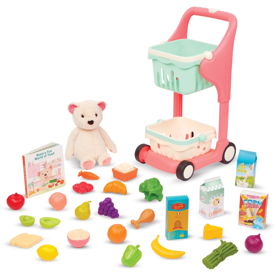 B.TOYS B. Shop & Glow - Musikalischer Einkaufswagen mit Teddybär 1