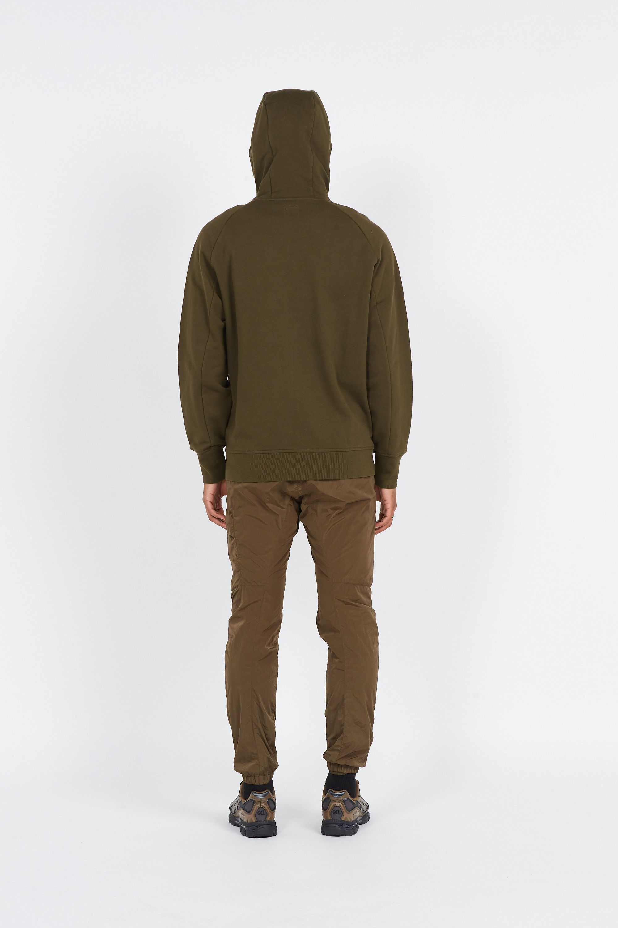 C.P. COMPANY Veste zippée DIAGONAL RAISED FLEECE ZIPPED GOGGLE HOODIE Vert
