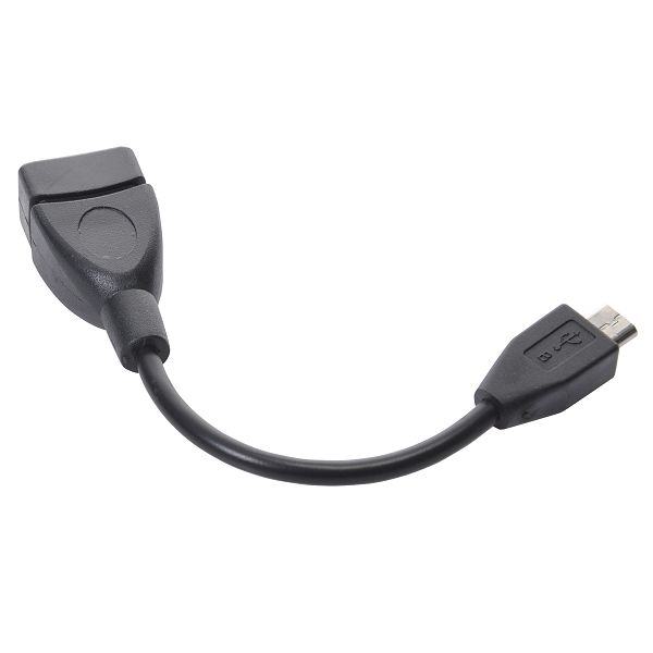 USB A auf Micro USB Buchse Adapter Kabel - Länge 12 cm - Schwarz