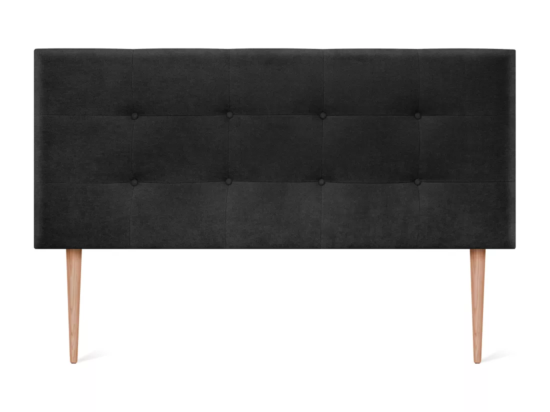 DHOME Tête de lit en tissu Aqualine Capitoné 160x115cm avec pieds Lits 150/160 - Noir