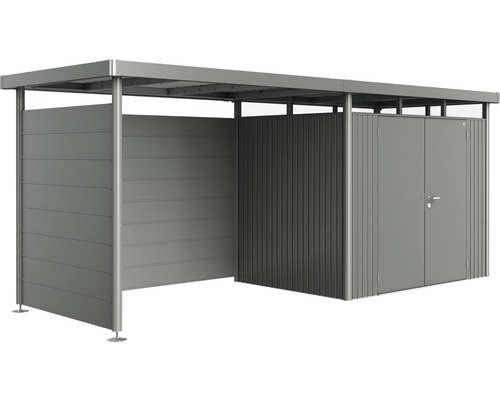 Biohort achterwand voor zijdak van tuinhuis HighLine H2-H5, kwartsgrijs metallic