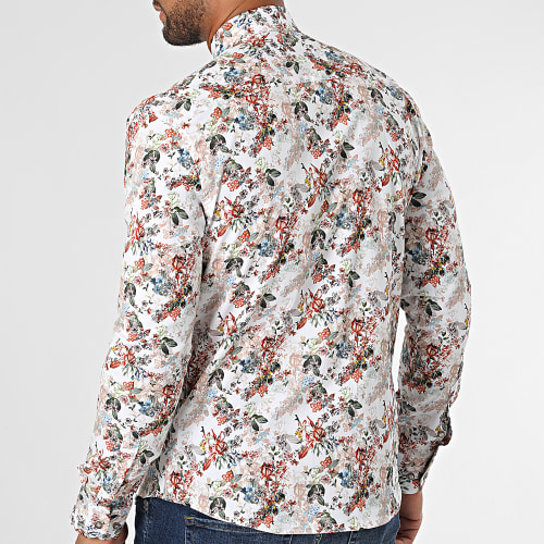 Chemise Manches Longues Blanc Floral