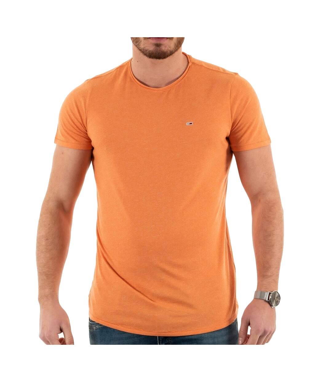 T-shirt Orange Homme Tommy Hilfiger Slim Jaspe