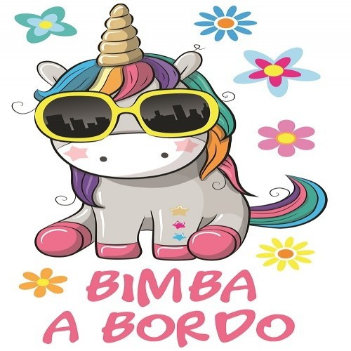 Adesivo multicolorido Bimba a bordo
