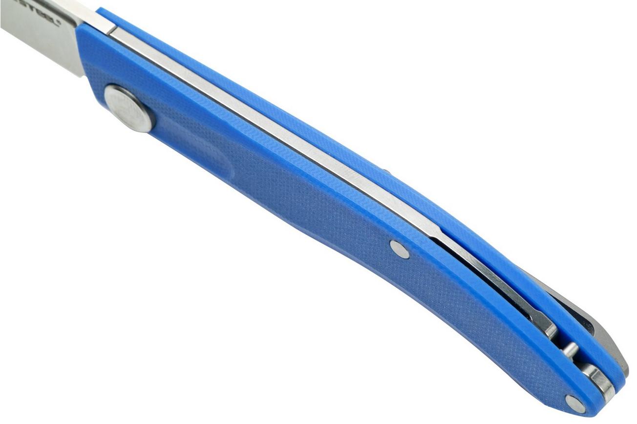 Real Steel Stella Blue G10 7059 slipjoint zakmes, Poltergeist design