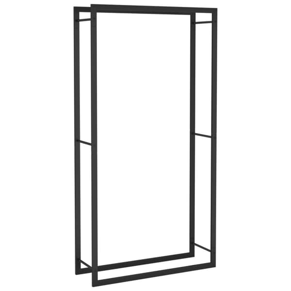 vidaXL Vedstativ matt svart 80x28x154 cm stål