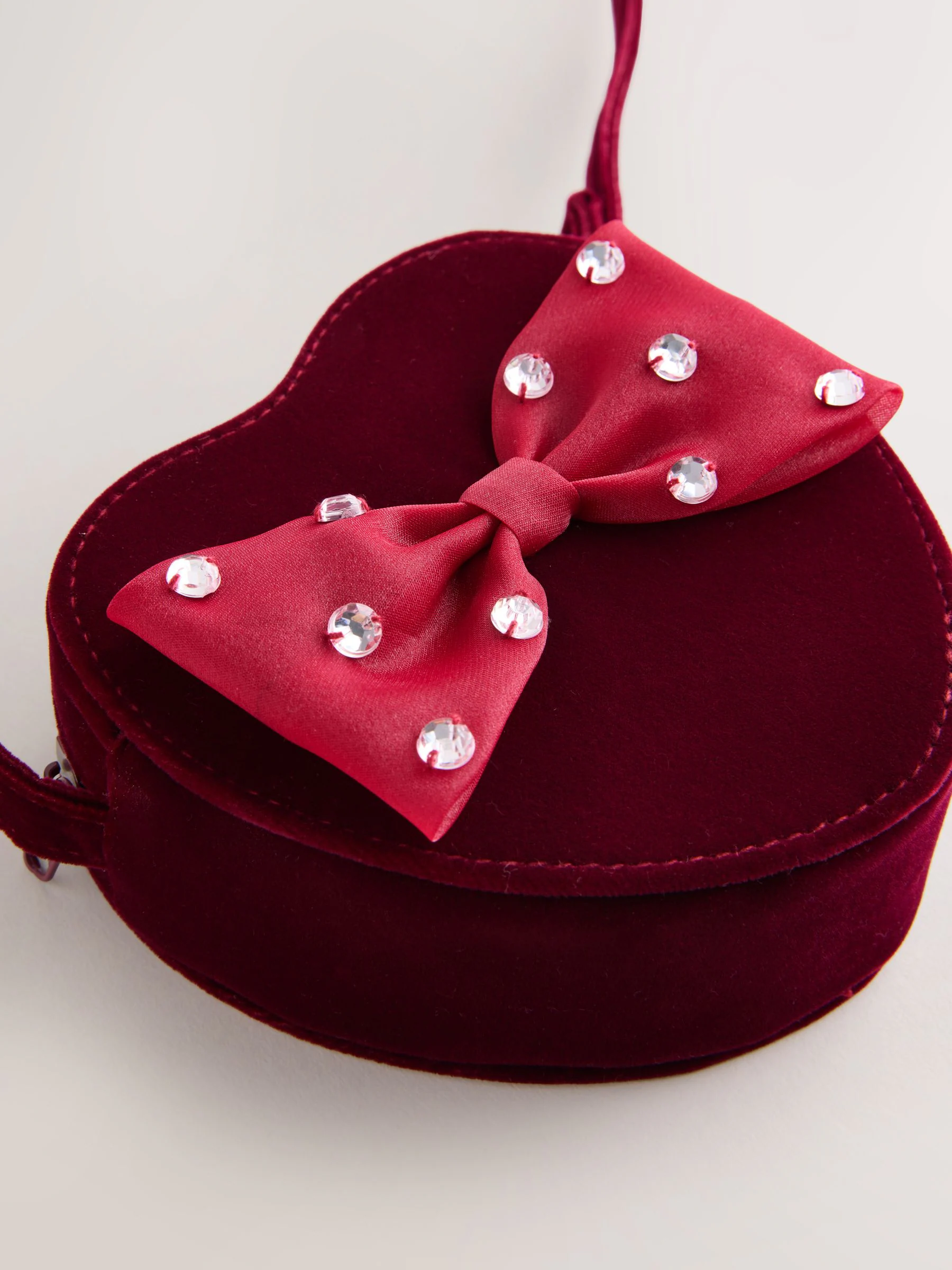 Roze - Heart Velvet Bag with Bow