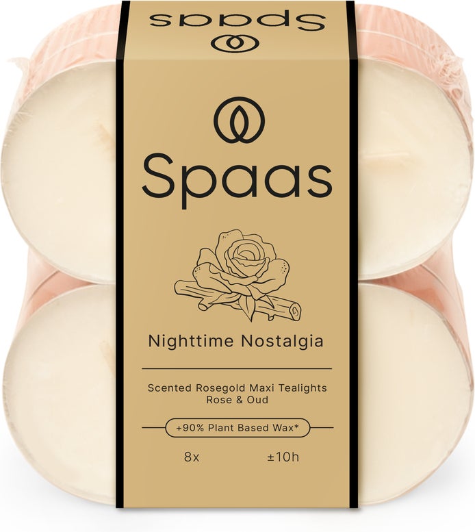 Spaas geurkaars Iconic Collection Nighttime Nostalgia crème 10 uur D 6 H 2,1 cm 8 stuks
