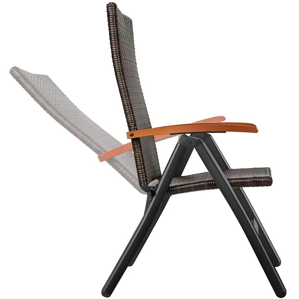 tectake Wicker tuinstoel Canberra opklapbaar, Bruin