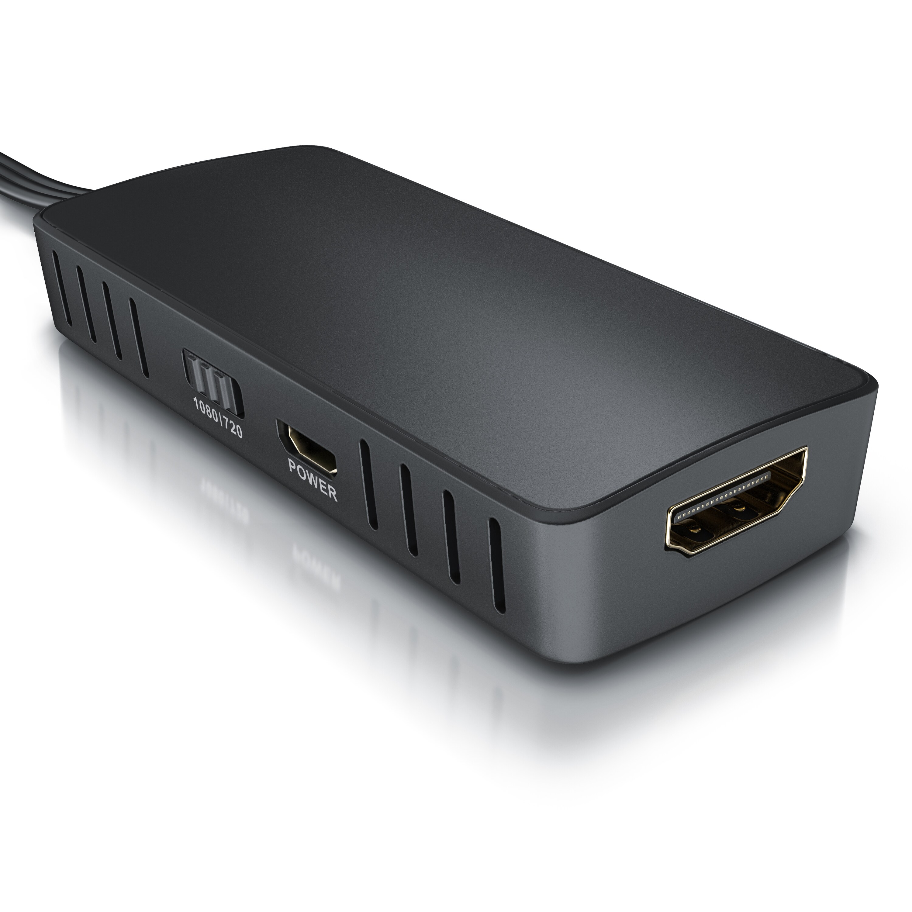 CSL RCA auf HDMI Konverter, AV Composite Adapter, kompatibel zu Pal und NTSC, Ausgabe 720p und 1080p FullHD, Ladekabel, für Videokameras Videorekorder