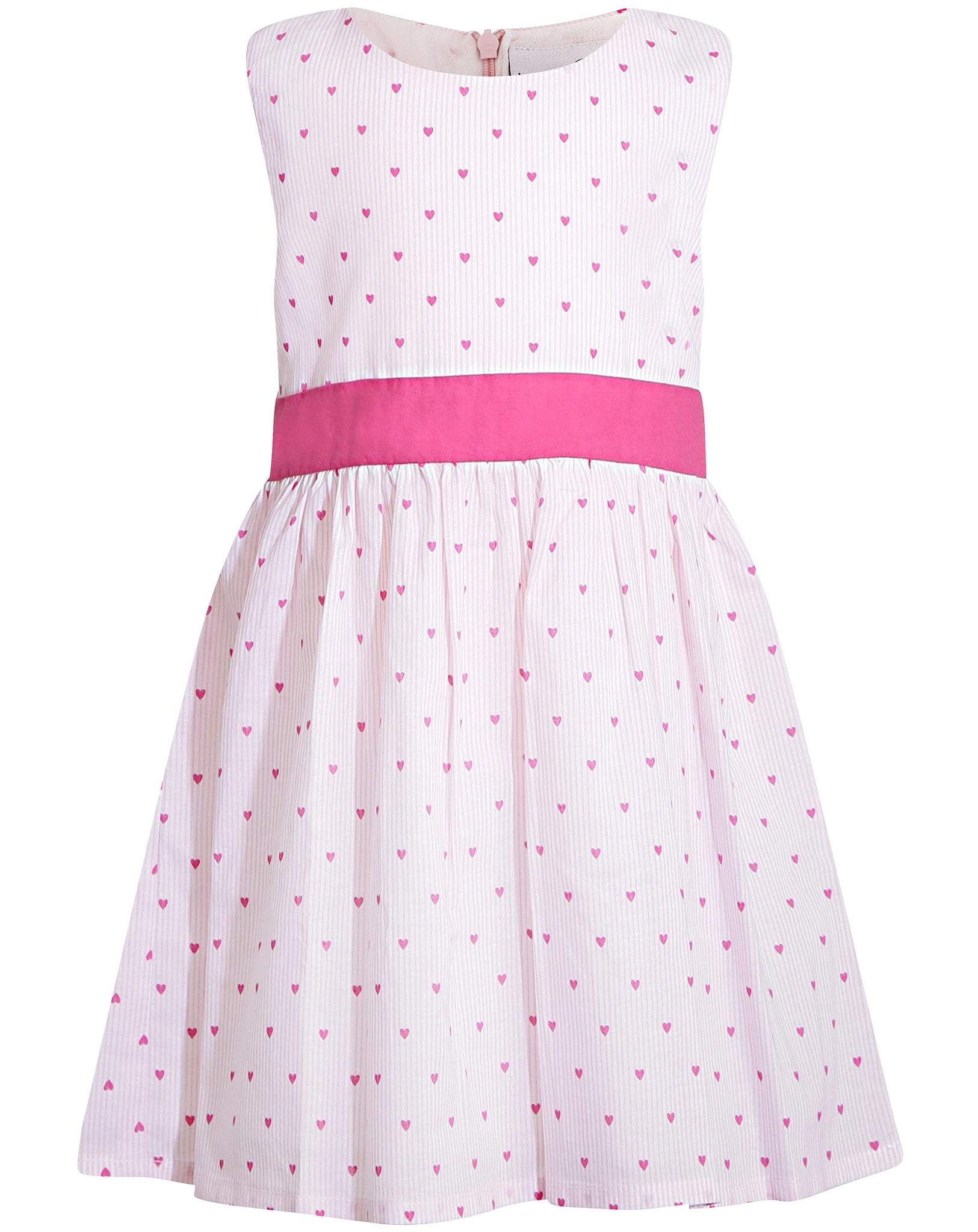 Kleid LITTLE HEARTS AOP ärmellos in fuchsia
