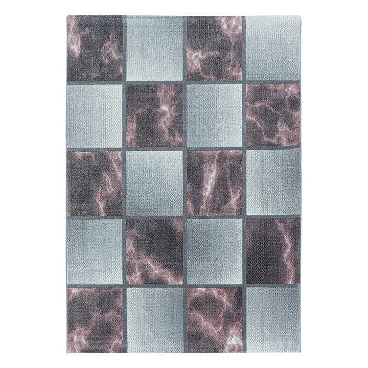 Modern vloerkleed - Optimism Box Roze/Grijs | Speels