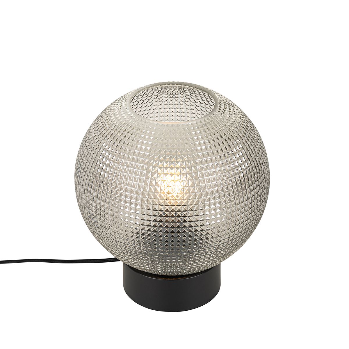 Design tafellamp zwart met smoke glas - Chico
