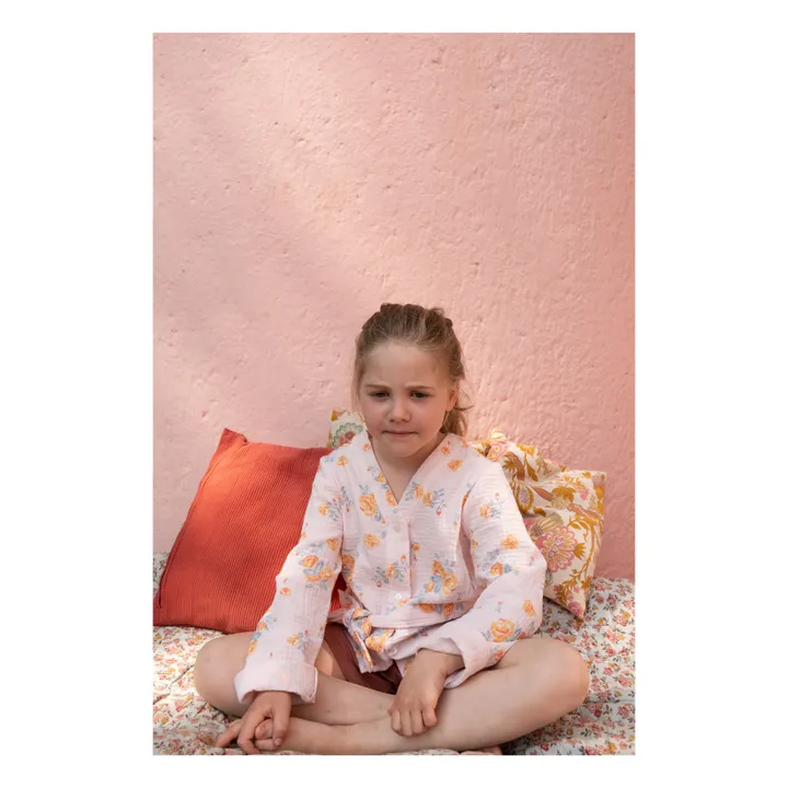 Risu Risu Kimono Luna Gaze de Coton Bio | Rose pâle