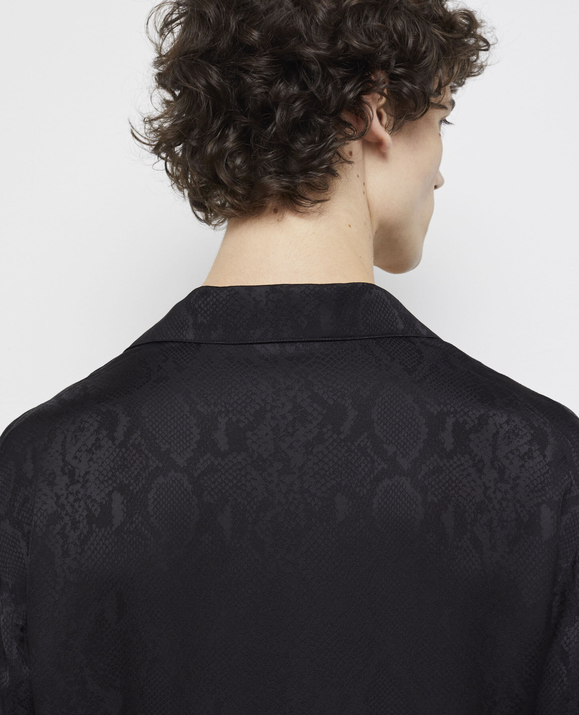 Chemise casual python noir