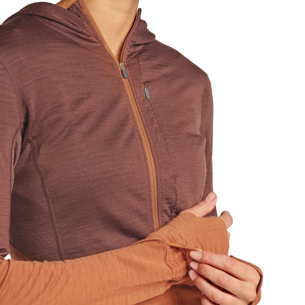 Veste polaire randonnée ICEBREAKER W MERINO 200 REALFLEECE DESCENDER LS ZIP H DUSTY CLAY/CAROB/CB