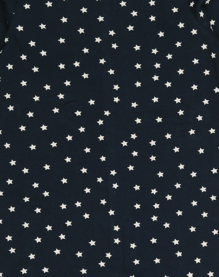 Strampler WHITE STARS gemustert mit Fuß in dunkelblau/weiß