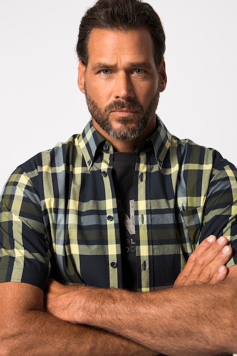 Karohemd, Halbarm, Buttondown-Kragen, Modern Fit, bis 8 XL