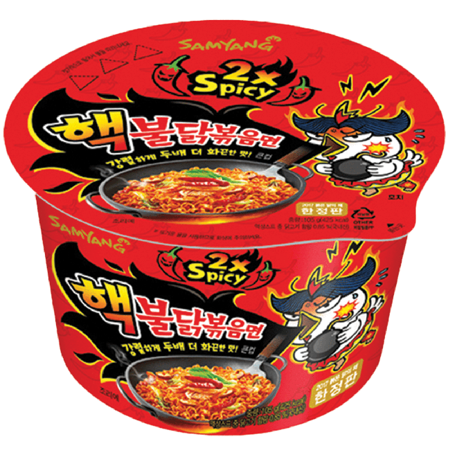 Samyang Instant Big Bowl Noedels 2x Pittige Hete Kip 105g