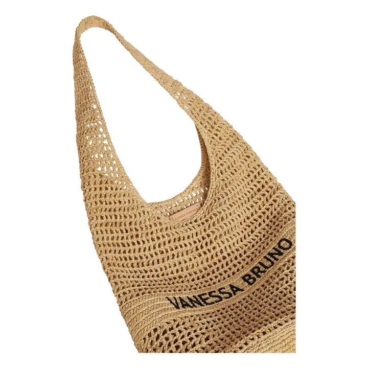 Vanessa Bruno Sac Hobo Logo Brodé Raphia | Sable