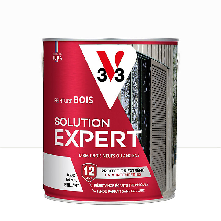 Peinture extérieure bois Solution expert blanc brillant V33 2,5L