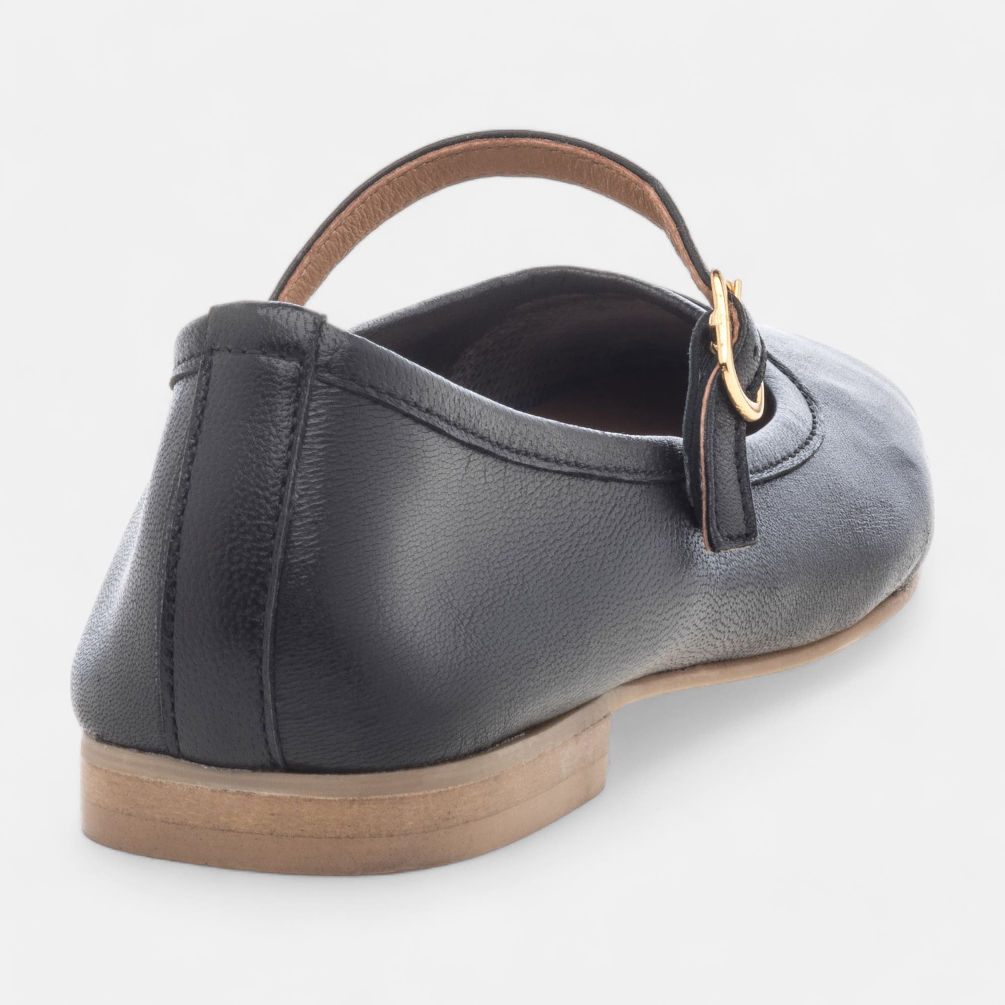 Ballerines Femme en cuir noir