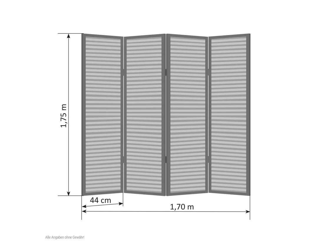 Paravent 4 panneaux marron bois marron 176 x 4 x 175 cm PAR06067