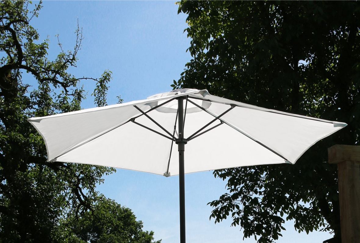PimXL 200 cm ronde parasol - White