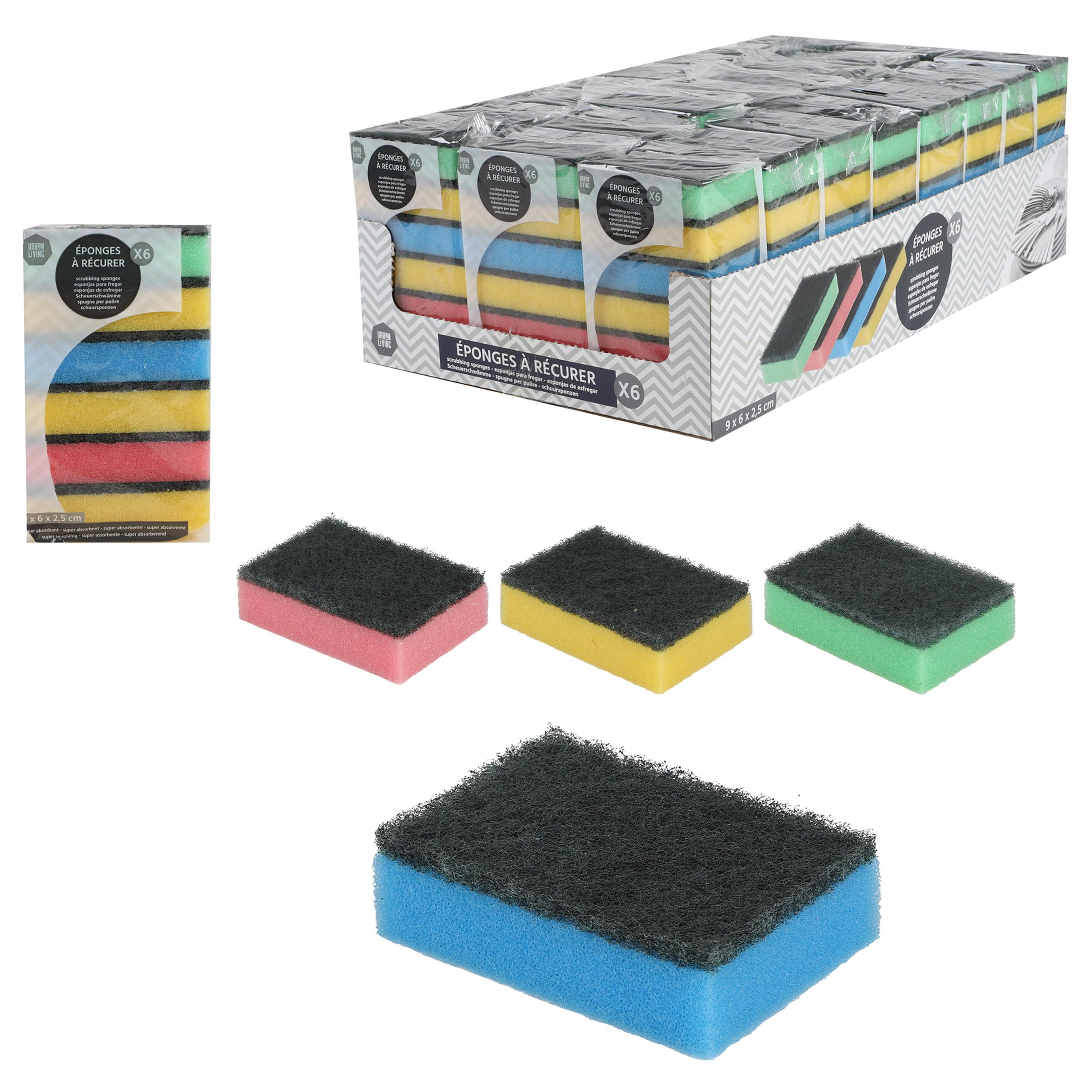 EPONGE MOUSSE A RECURER MULTICOLORE X6 PIECES