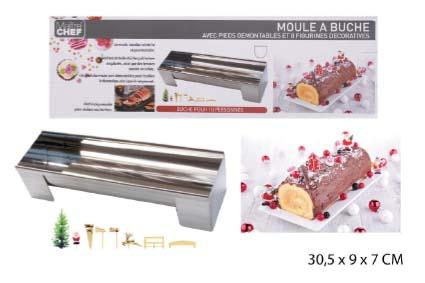 MOULE A BUCHE NOEL ROND INOX 29.5X9CM