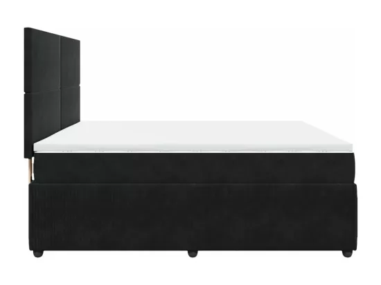 Sommier à lattes de lit avec matelas Noir 180x200 cm Velours