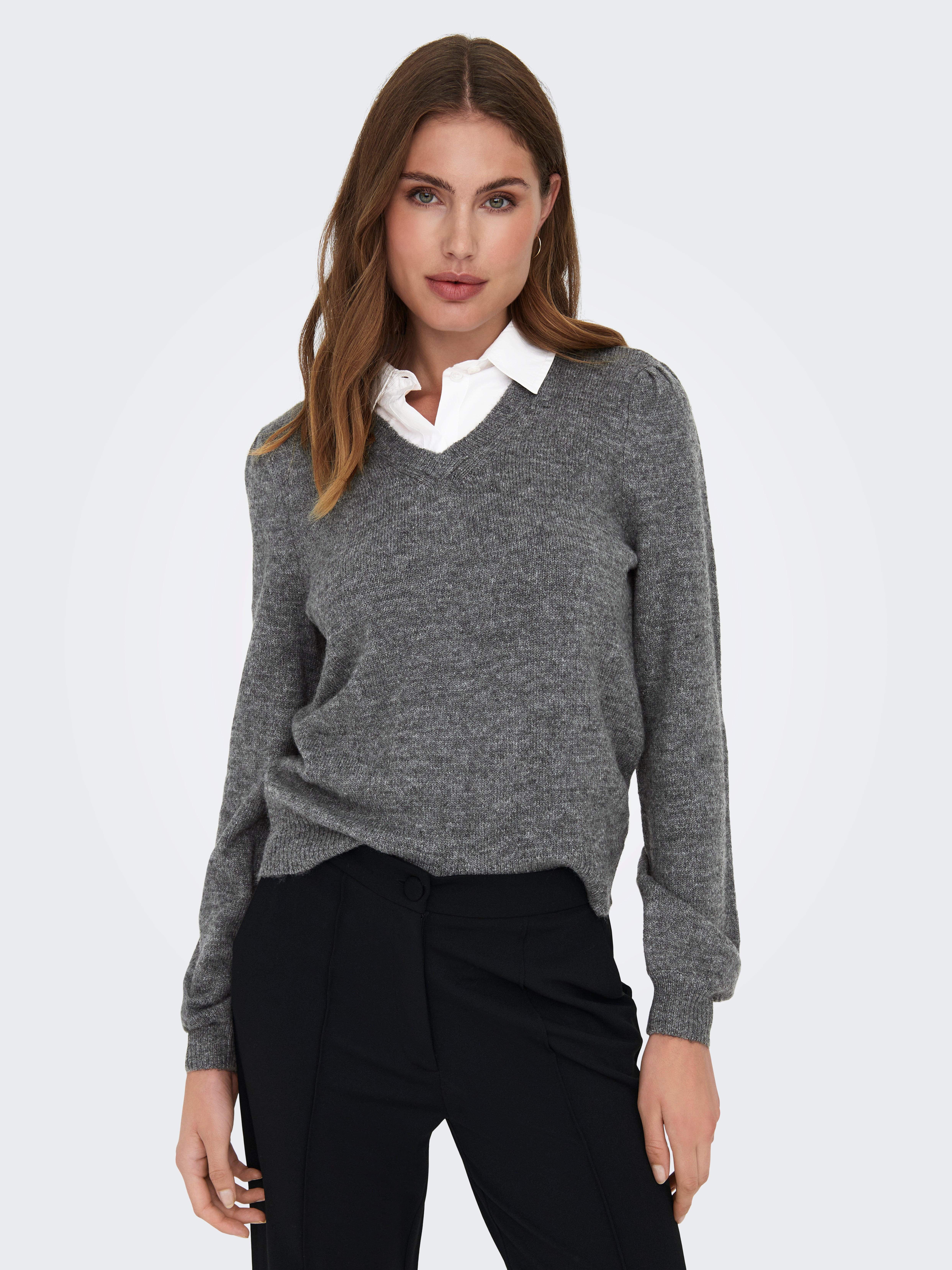 JDYDREA Strickpullover Dark Grey Melange