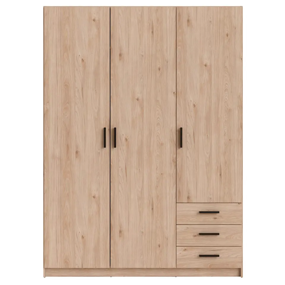 Kledingkast Sprint 3-deurs - eikenkleur - 200x147x50 cm