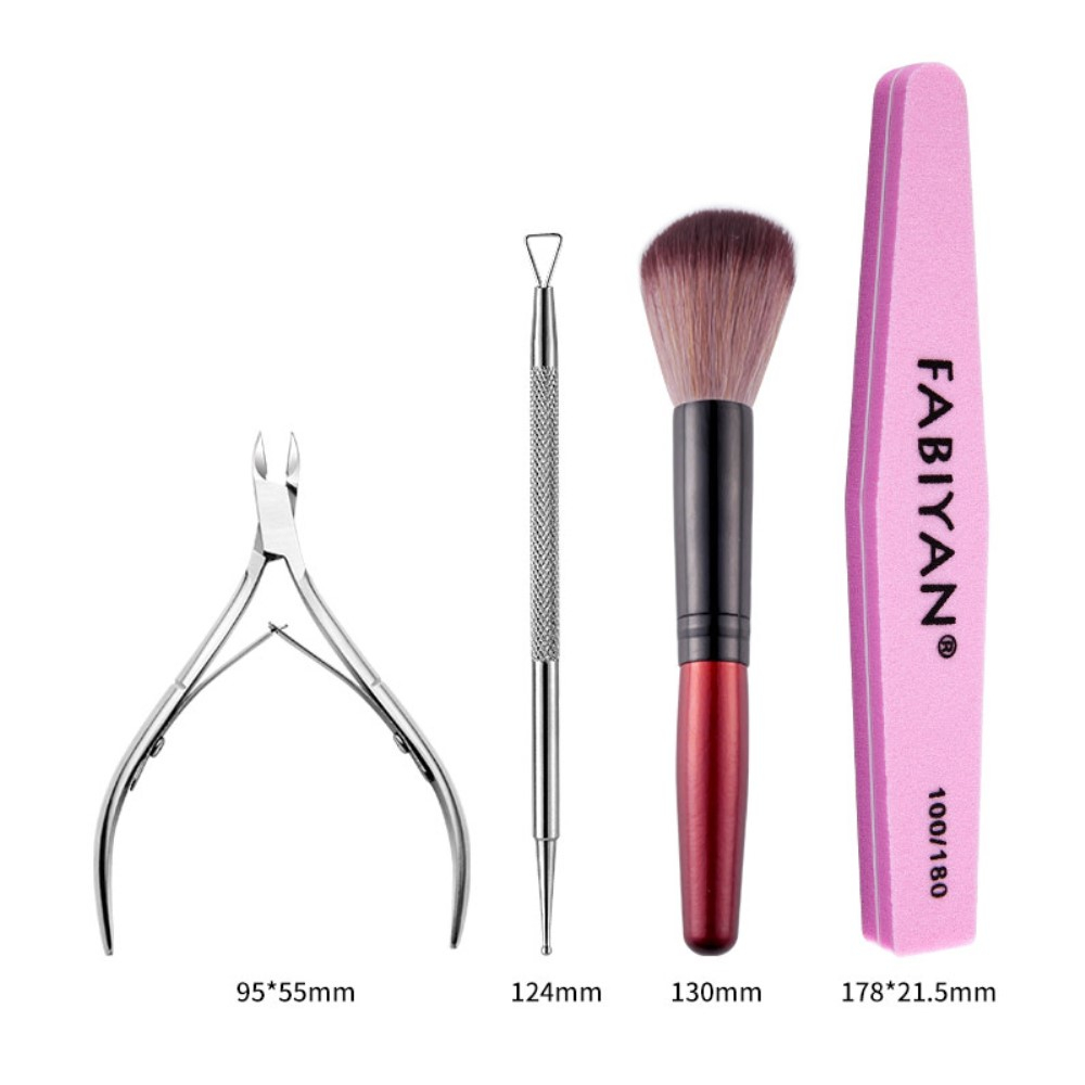 (8-tlg. Set) Pediküre Maniküre Finger Fuss Nagel Pflege-Set - Silber / Pink