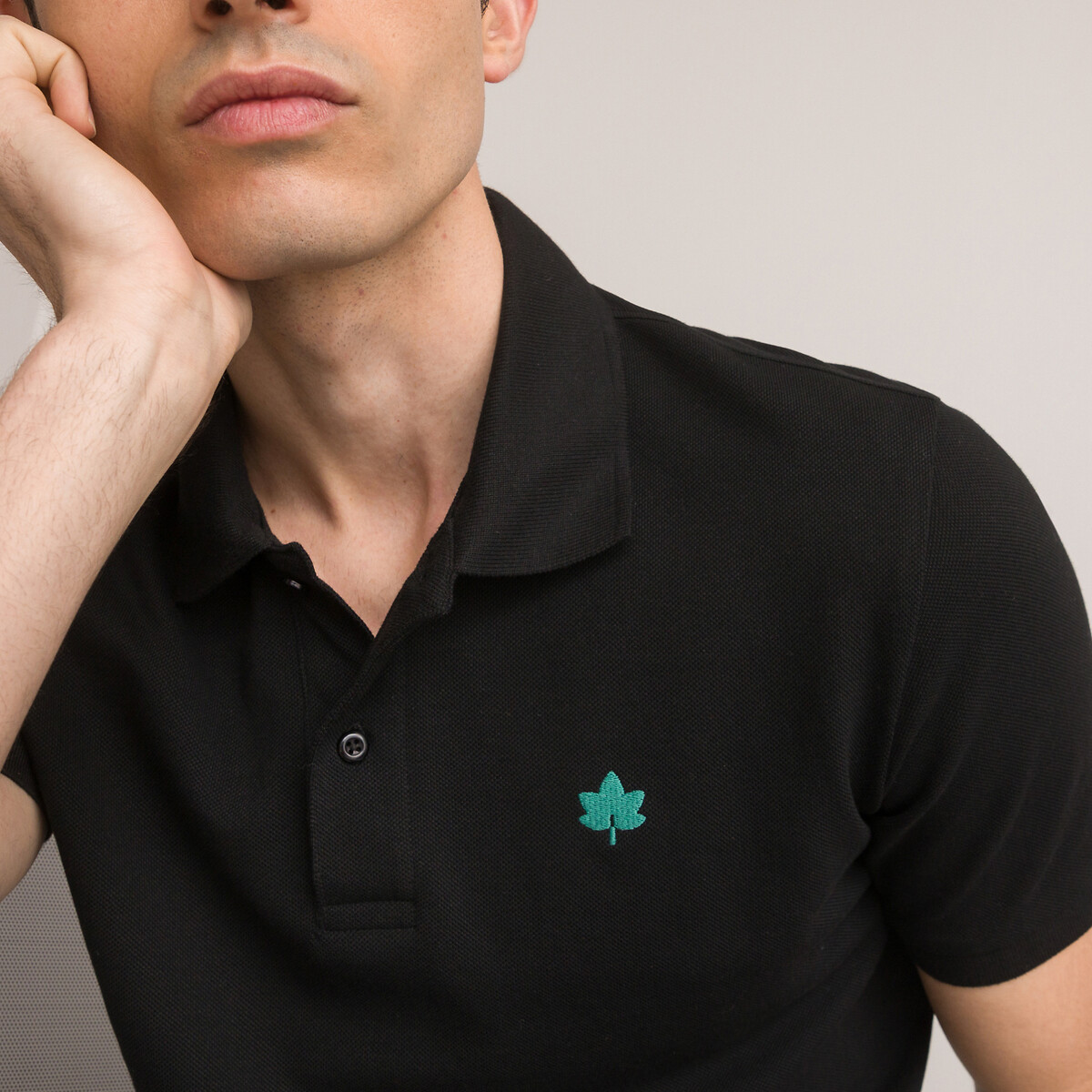 COLEÇÕES LA REDOUTE<br>Camisa polo de manga curta, bordada, Signature