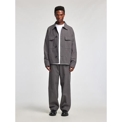 Annarr Storm Pinstripe Bukser, Dark Gull Gray, 34
