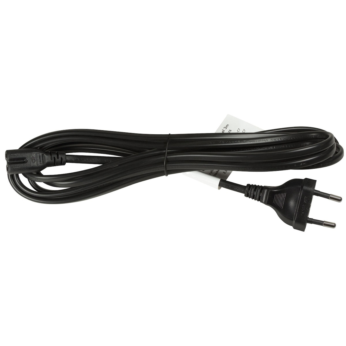 Enhetskabel Euro - C7 Svart 3m