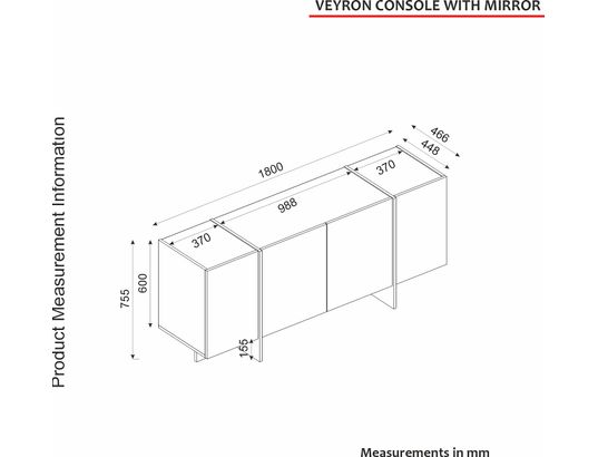 CONCEPT1 - Bahut Veyron travertin gres 180 x 46,6 x 75,5cm
