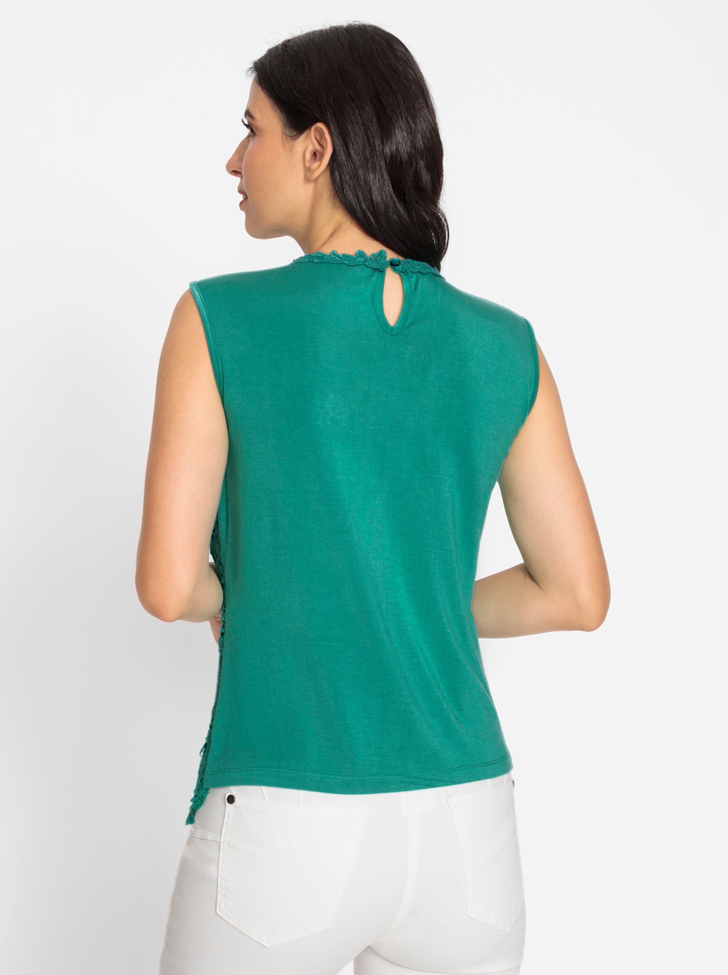 heine Spitzentop in smaragd