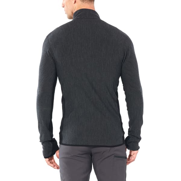Veste polaire ICEBREAKER MENS DESCENDER LS ZIP JET HEATHER/BLACK