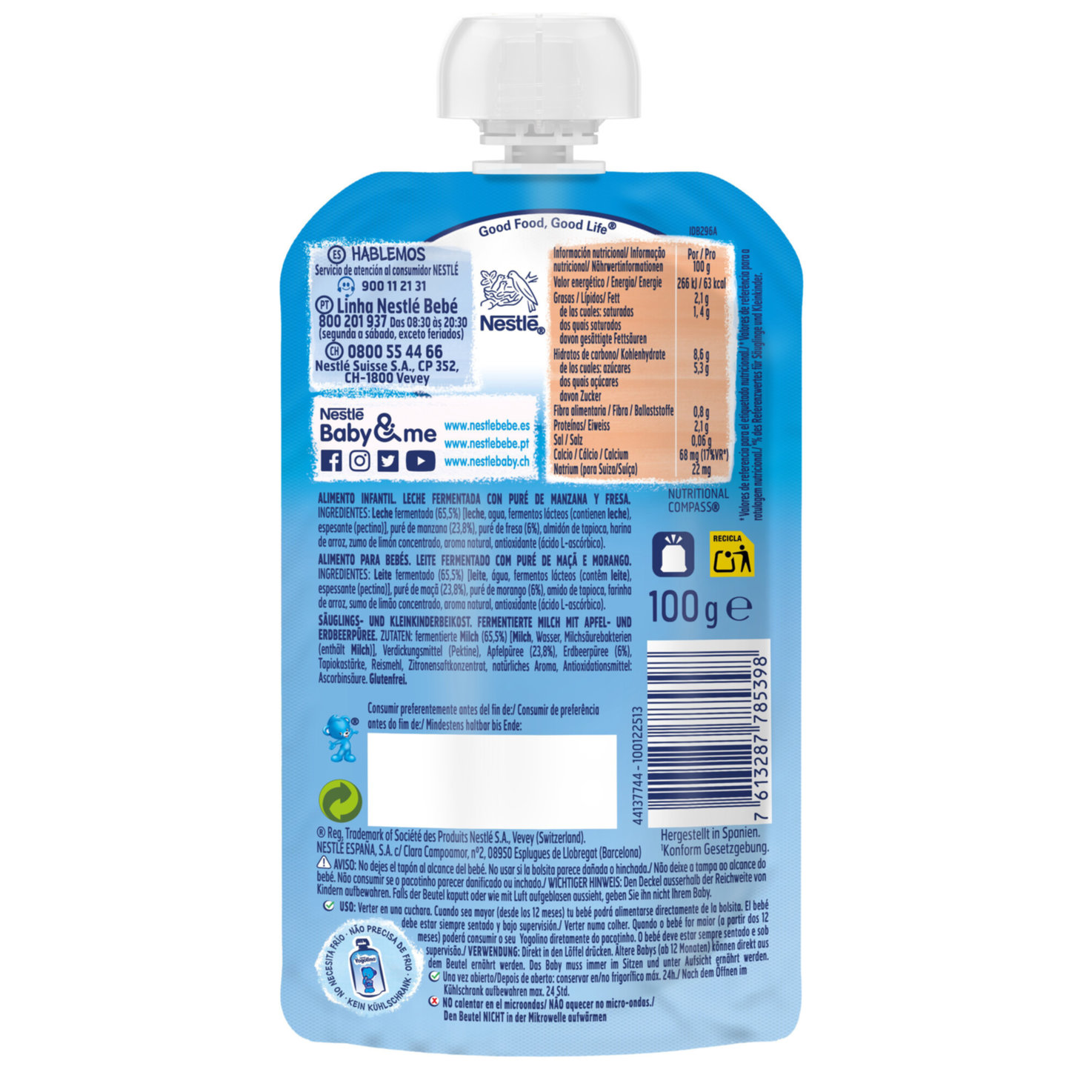 Nestlé Yogolino Quetschbeutel Erdbeere & Apfel 6+ Monate