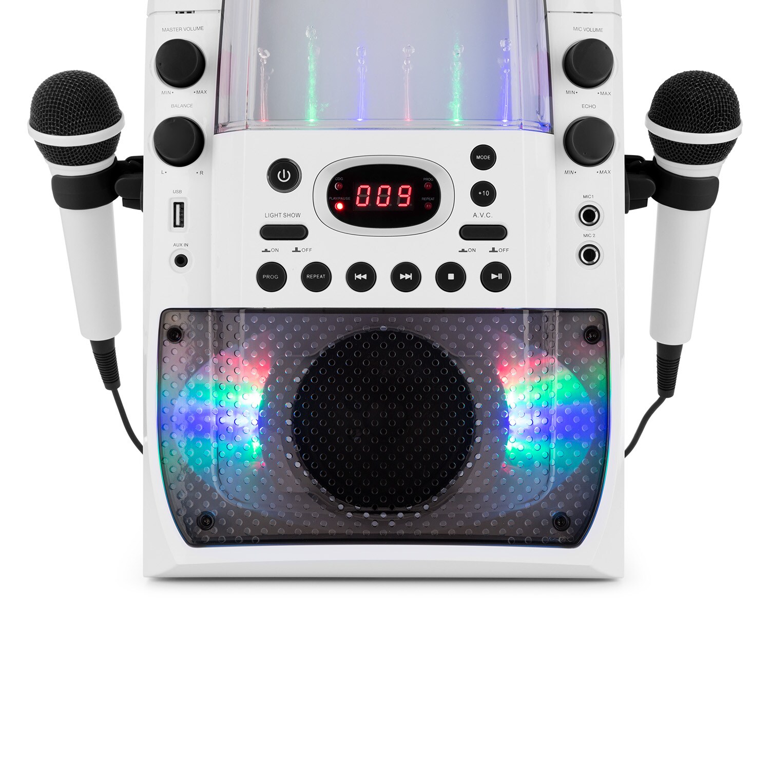 Kara Liquida BT Karaoke-Anlage Lichtshow Wasserfontäne Bluetooth Grau