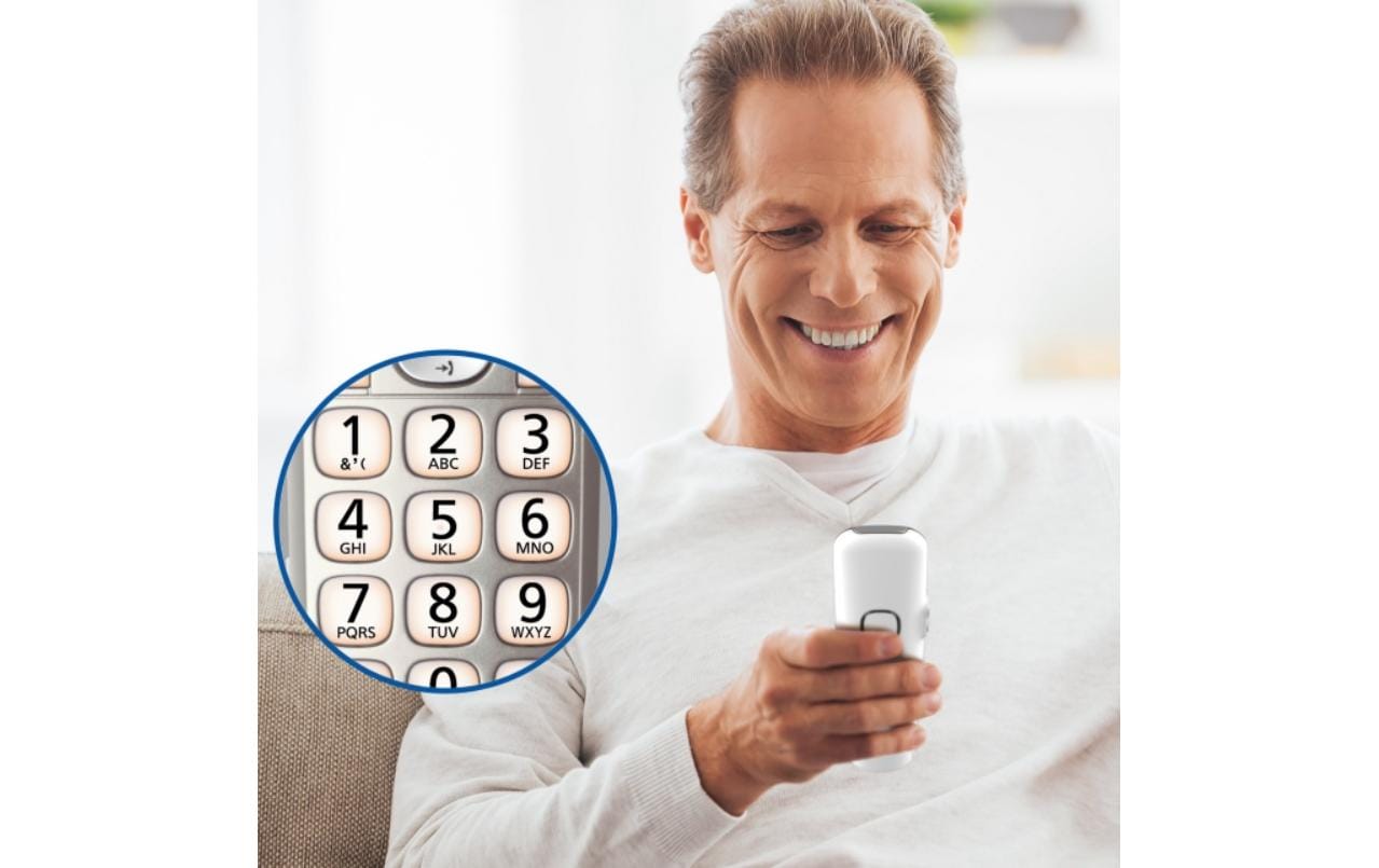 Schnurlostelefon KX-TGE250SLN ChampagnerDigitales Schnurlos-Telefon mit bedienerfreundlichen Tasten