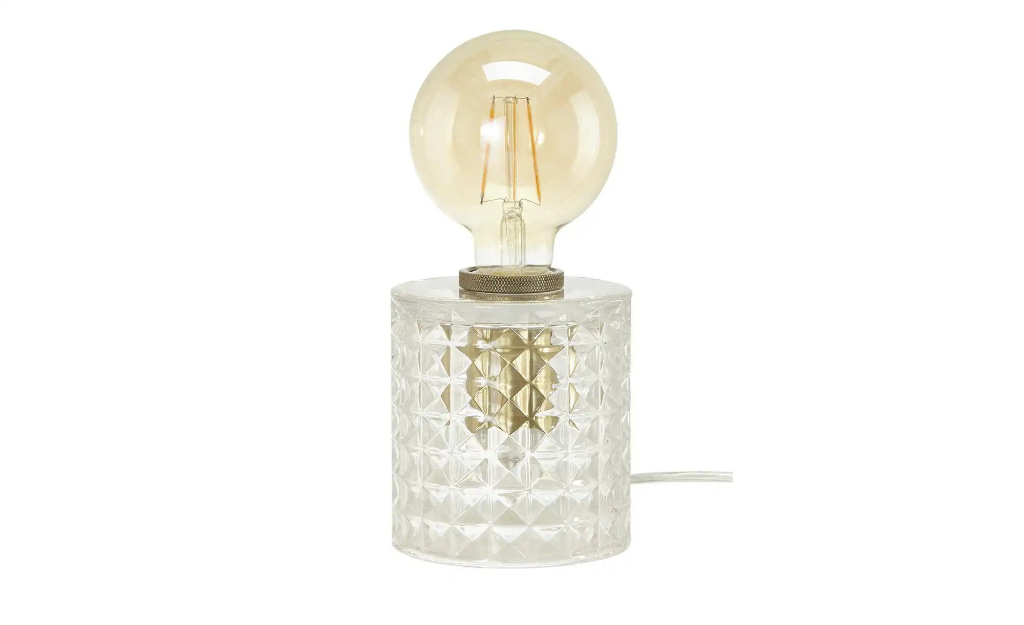 levelone Tischleuchte, 1-flammig, Glas in Diamant-Optik