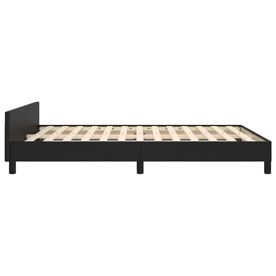 vidaXL - Bed frame met hoofdeinde - Zwart - Kunstleer - 140 x 200 cm
