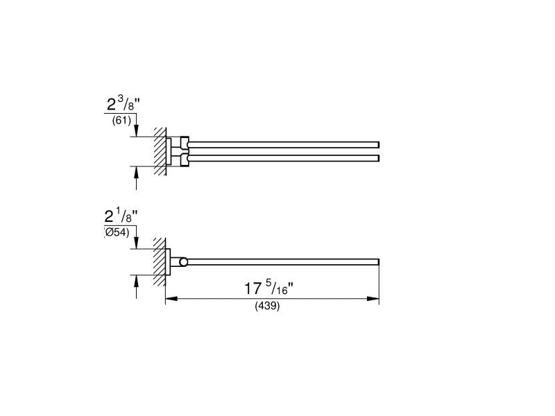 GROHE Handtuchhalter 40 cm, Chrom Badetuchhalterung 2-armig, schwenkbar