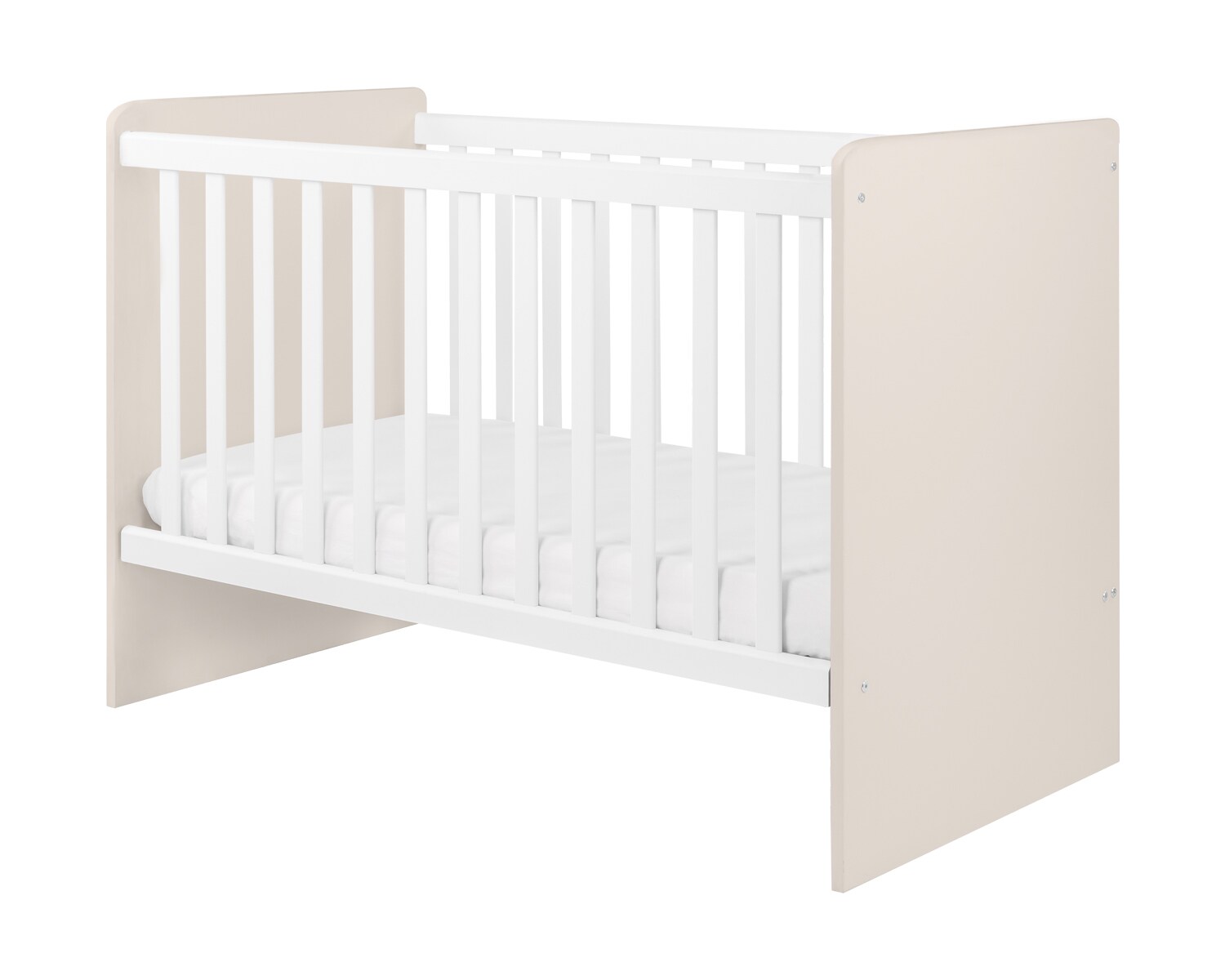 Kikkaboo Babybett Ayla 140 x 70 cm, Gitterstäbe abnehmbar, 3 Ebenen einstellbar beige