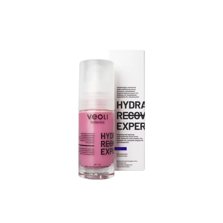 Veoli Botanica Hydra Recovery Expert feuchtigkeitsspendendes und reparierendes Gesichtsserum mit einem Komplex aus Hyaluronsäur